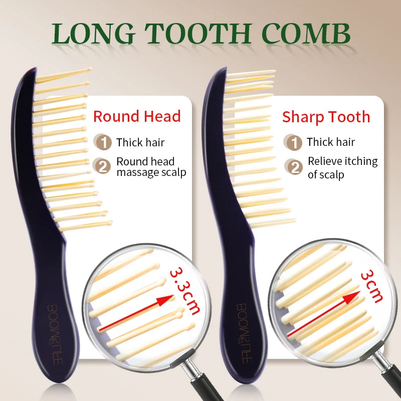 Wide Tooth Hair Combs Anti-Static Wood Comb for Styling Detangling Hair Brush for Women Head Acupuncture Point Massage Brush Zpaxo