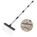 Lawn Rake 38.58-63 in Expandable Adjustable Ergonomic Multi-Purpose Metal Rake for Grass Leaves Gardening Lawn Shrub Mulch Zpaxo Default Title