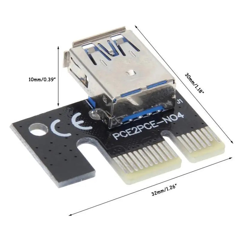 652F Mini PCI-E Extension Adapter Card USB PCI-E 1X to 16X Graphics Extension Cable for PC Computer Extension Cable Zpaxo