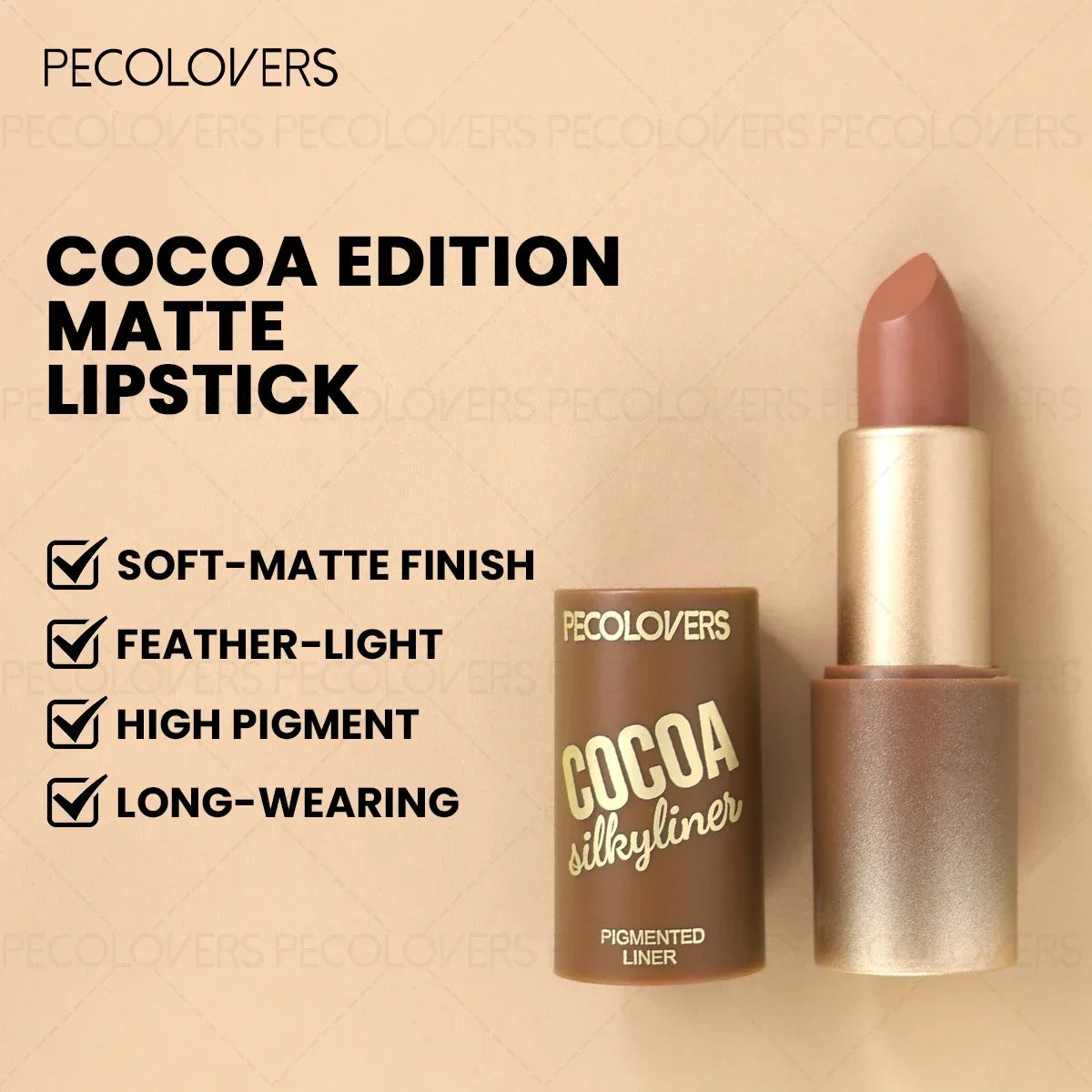 1 Pc Waterproof Brown Lipstick, Water-Resistant Lip Color, Sweat-Proof Lip Stick For Outdoor Activities And Travelers Zpaxo