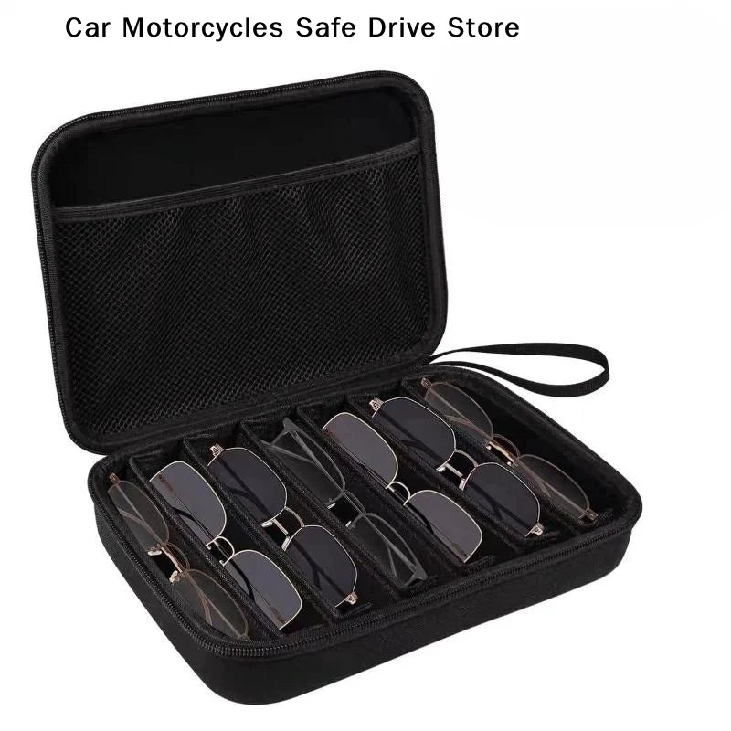 6 7 Compartment Adjustable Glasses Storage Box Portable Organizer