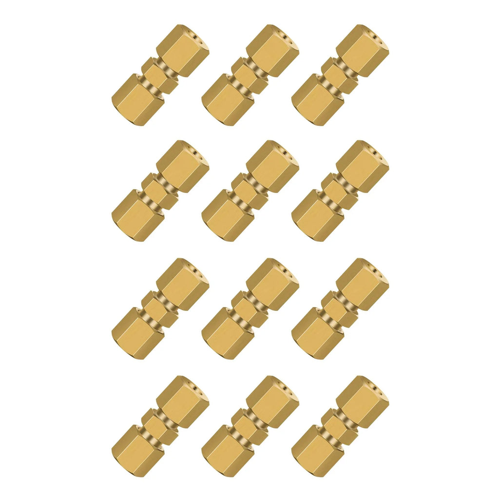 Straight Brass Brake Line Compression Fitting Union 3 16 OD Tube