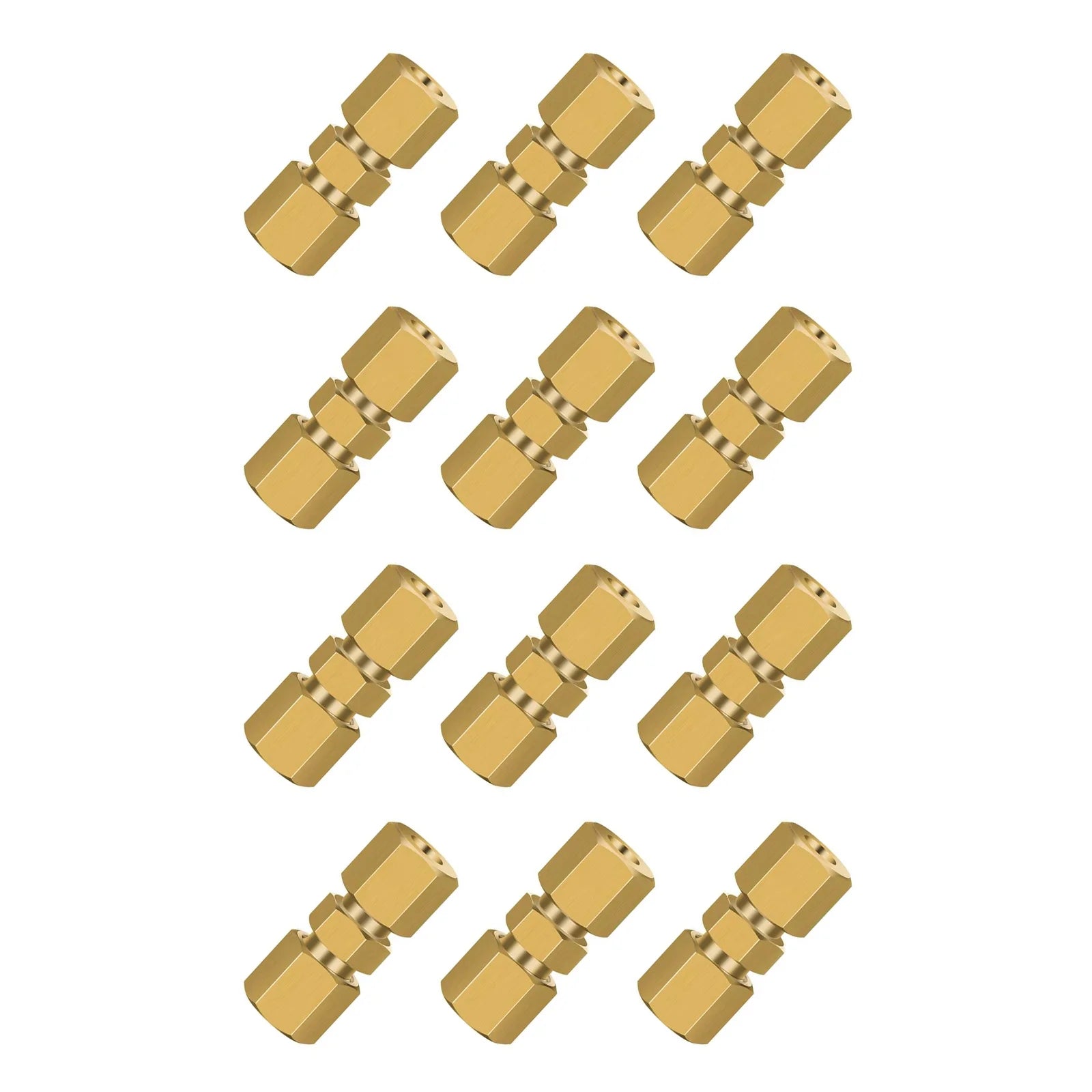 Straight Brass Brake Line Compression Fitting Union 3 16 OD Tube