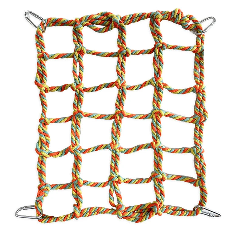 ▶1Pcs Fun Hanging Play Sleep Gear Trending Pet Hammock Net Sturdy Braided Bed For Small Pets Parrots Guinea Pigs Zpaxo A4