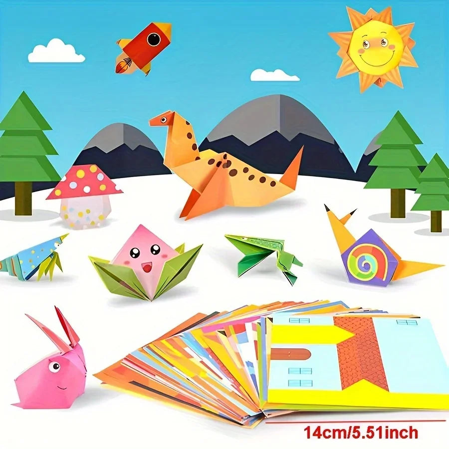 54/108 Sheets Animal Life Origami Kit for Beginners Creative Paper Projects Vibrant Paper Stress Relief Craft Gift Origami JXB Zpaxo