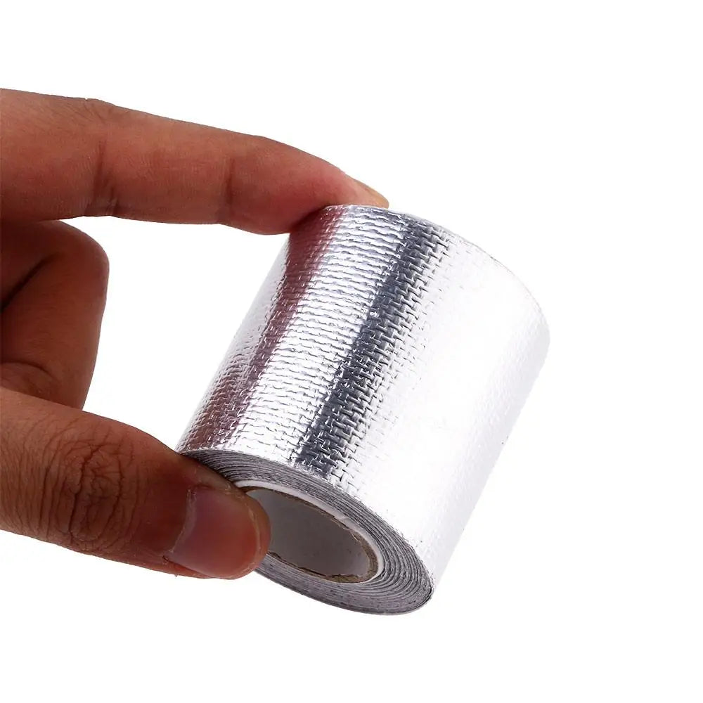 5M Exhaust Pipe Silver Protection Foil Tape Self-adhesive Sticker Zpaxo