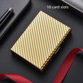 Money Bag Wallet RFID Blocking Men's Single Carbon Fiber Card Holder Zpaxo L Gold