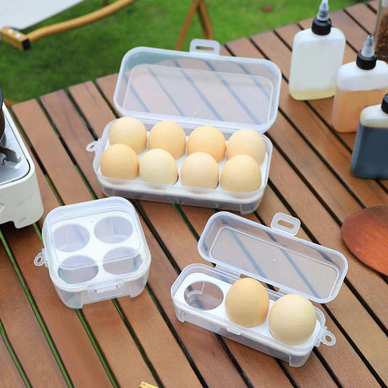 Outdoor Transparent Egg Organizer Box For Camping Picnic Barbecue Practical Outdoor Accessories 3/4/8 Grids Portable Egg Box Zpaxo