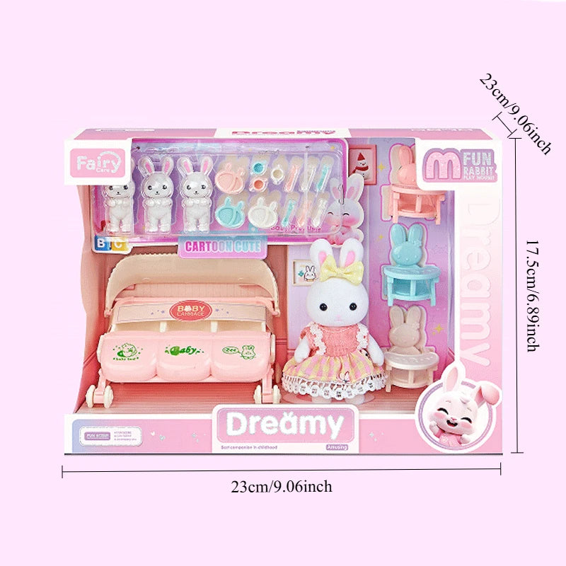Cute Little Rabbit Themed Pretend Play Stroller Toy Babies Children