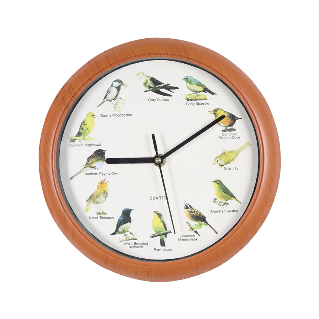 Wall Hanging Clock Decor Singing Bird Wall Clock Bird Clock With Sound Hanging Clock Decor for Kitchen Walls Shelf Decoration Zpaxo Coffee 10 inch