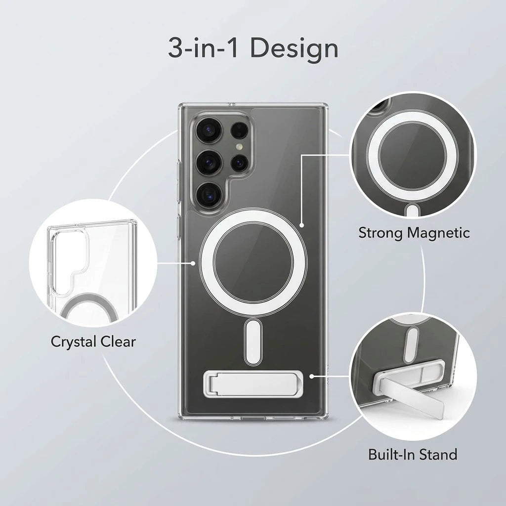 UYUXIO Magnetic Clear Case Samsung Galaxy S26 S25 Ultra S24 S23 FE