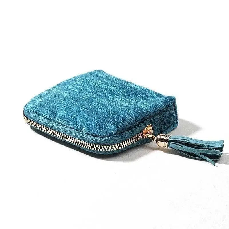 5-Layer Jewelry Storage Bag Velvet Pouch Bags Watch Bracelet Rings Zpaxo Blue
