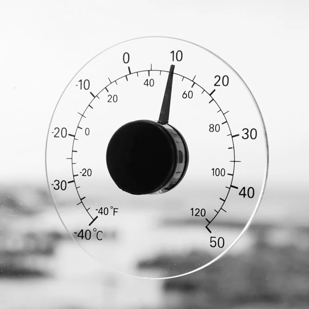 Mini Pointer Temperature Meter Monitor Thermometer Window Wall Indoor