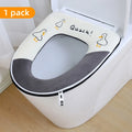Toilet mat Four Seasons universal WC cushion zipper winter soft toilet seat pad cape back waterproof home potty seats cover warm Zpaxo Light Grey