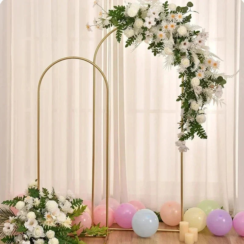 Hot 1PCS Gold Wedding Arch Stand, Party Decor Balloon Arch, 2025 New Frame Backdrop Holder Bracket,Size 4FT 5FT 6FT 6.6FT 7.2FT Zpaxo