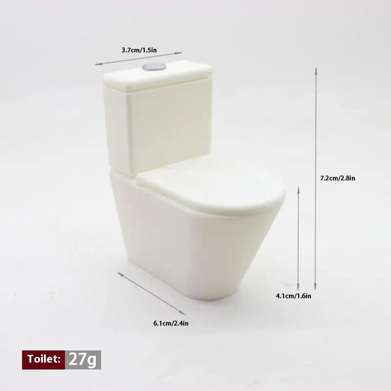 ▶Dollhouse Simulation Toilet Seat Vintage Dollhouse Bathroom White Toilet Doll House Miniature Baby Pretend Toy Doll Accessories Zpaxo A1