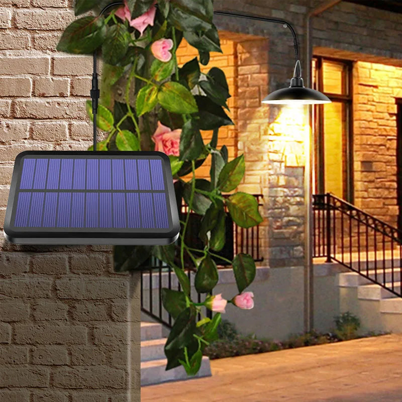 Double Head Solar Pendant Lights Outdoor Indoor 4800mAh Split Shed Zpaxo