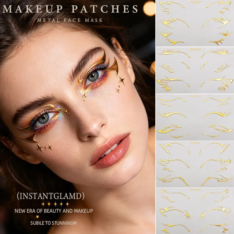 Colorful Eyes Makeup Stickers Laser Eyeliner Eyebrows Face Art
