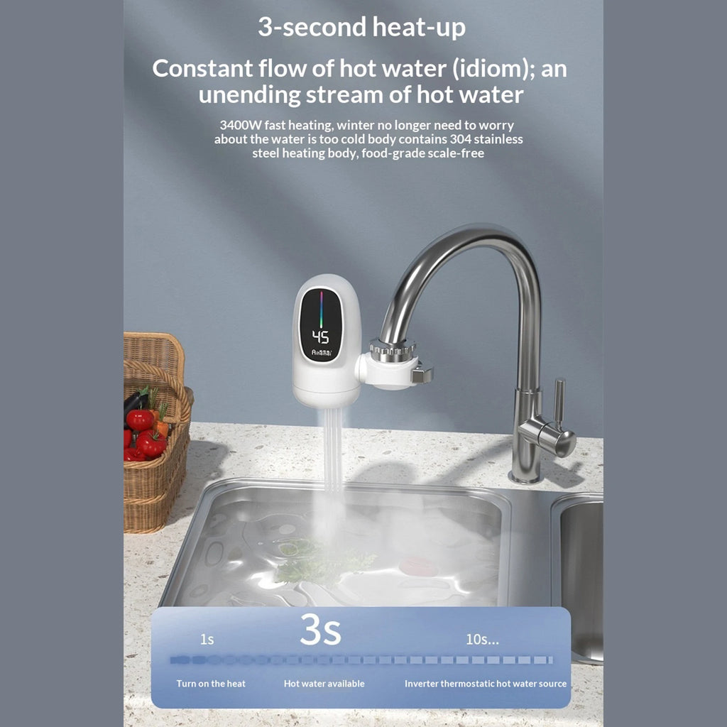 110V Fast Heating Electric Heater Faucet Energy Saving Hot Cold Mixer Instant Electric Hot Water Tap for Kitchen Sink Bathroom Zpaxo