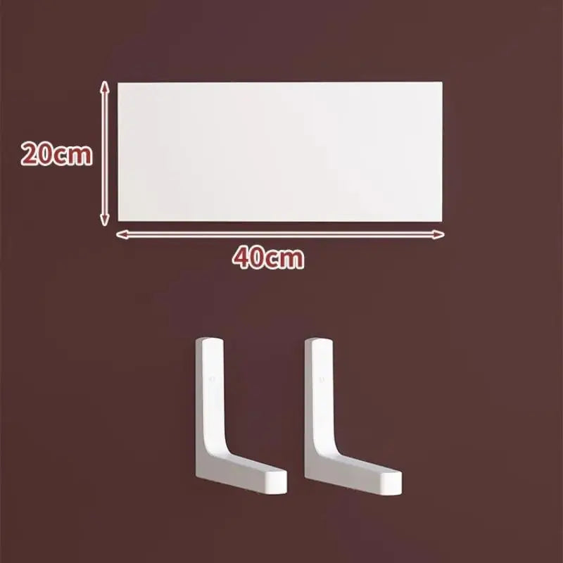 Wall Shelves Floating Wood Water Resistant-space Saving Storage Zpaxo White 20X40CM