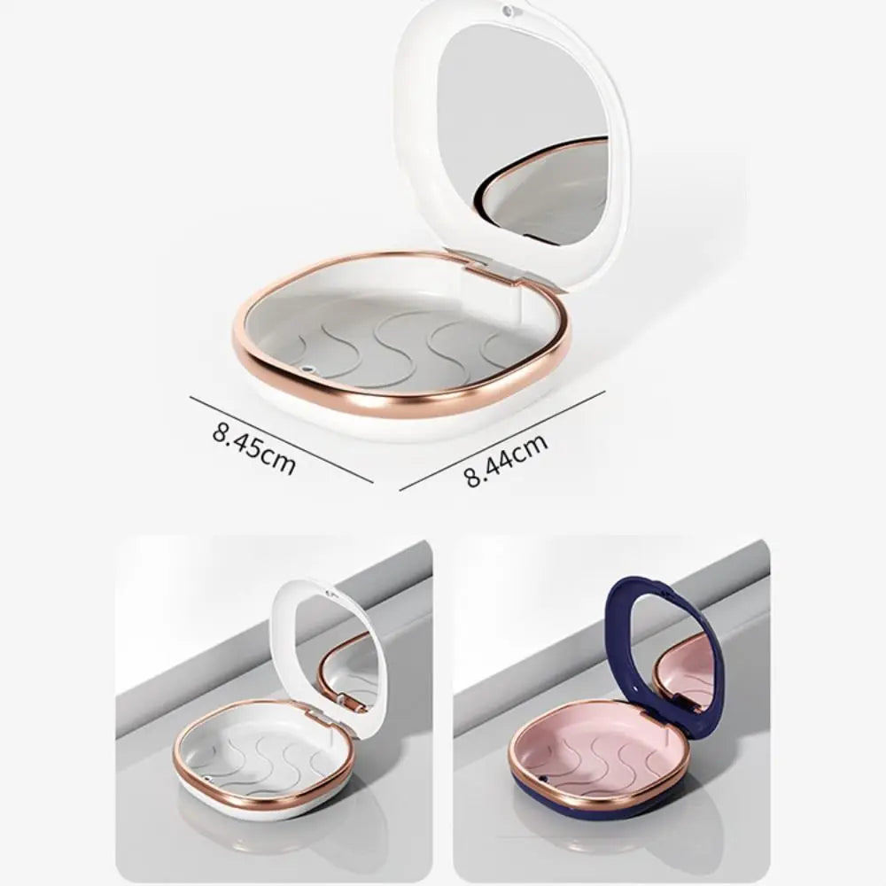 Mirror Braces Box Cleaning Soak Orthodontic Retainer Case Draining Zpaxo