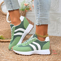 Summer Thick Bottom Women Sneakers 2026 New Casual Patchwork Leather Sneakers Women Outdoor Casual Comfortable Shoes Ladies Zpaxo green 42
