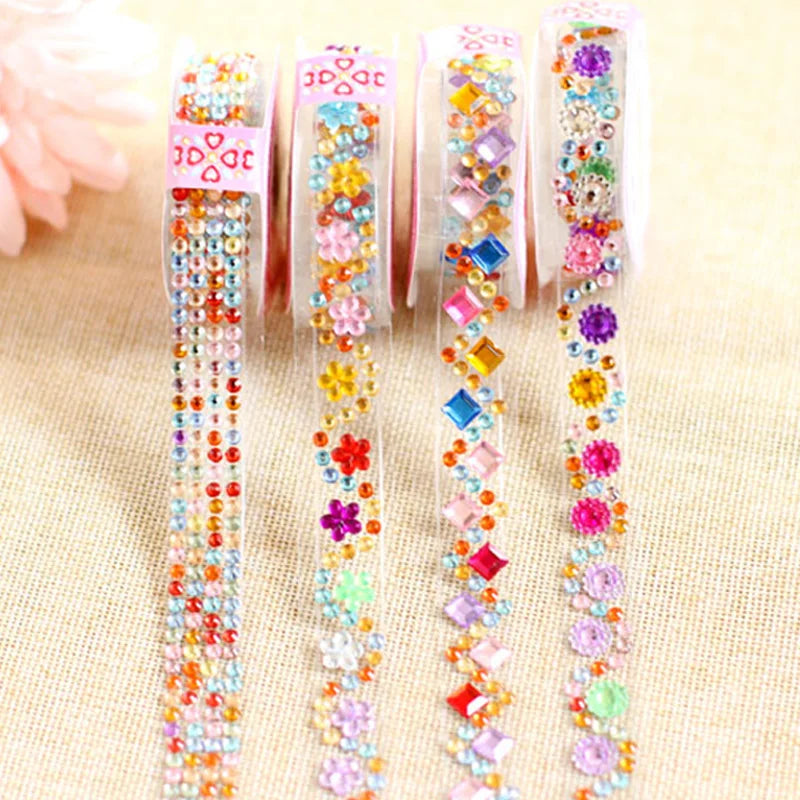Self Adhesive Acrylic Crystal Rhinestone Diamond Stickers Tape Roll