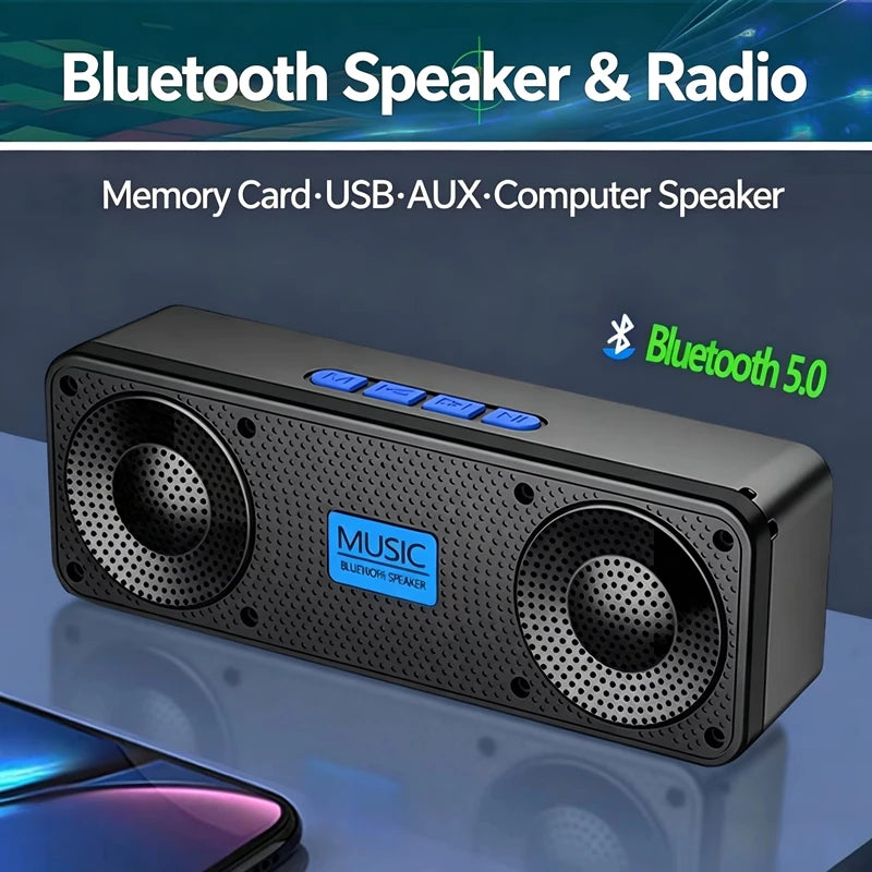 2026 NEW Portable Bluetooth Speaker Wireless High Fidelity Surround Sound Box TF Card FM Radio Outdoor Camping Party Loudspeaker Zpaxo