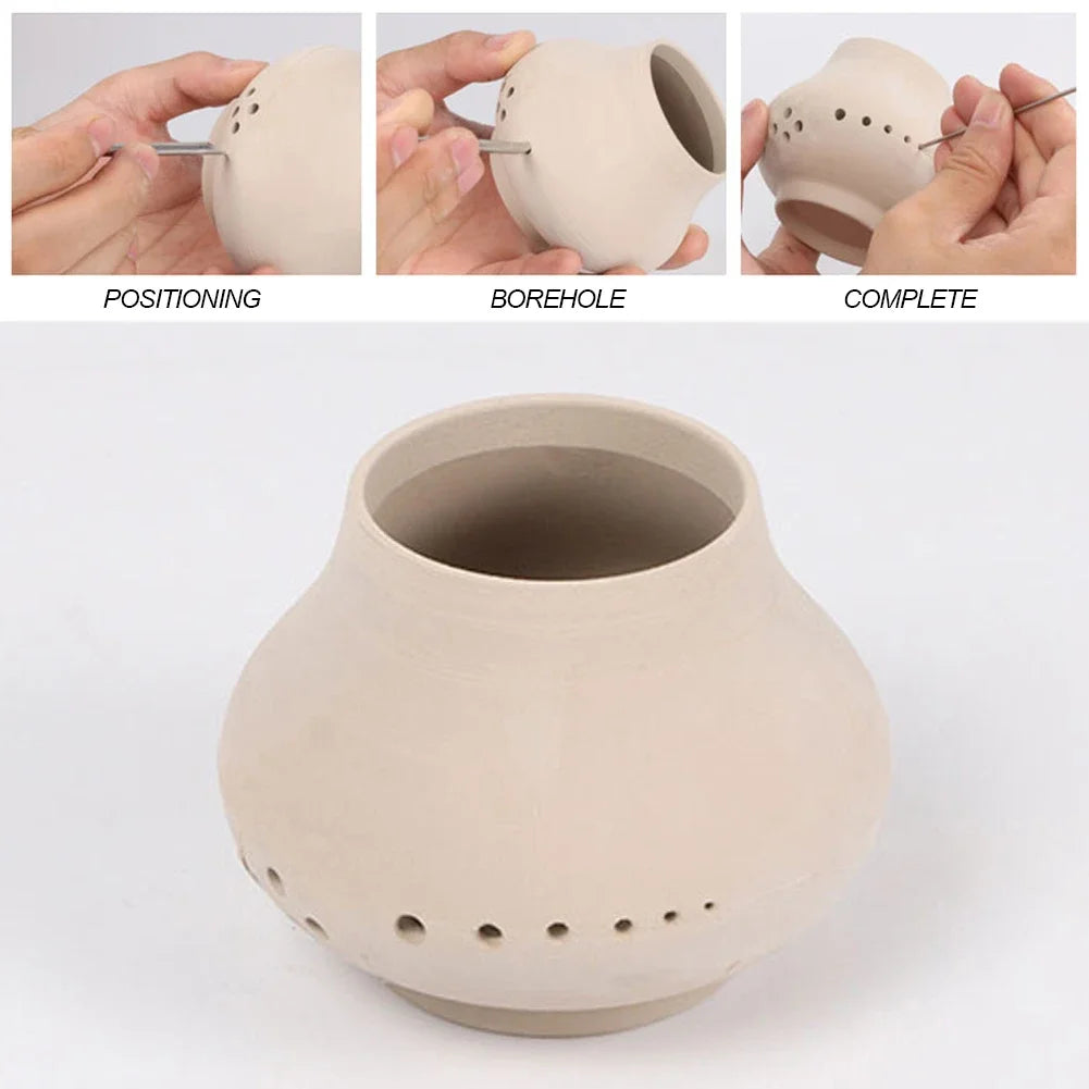 6PCS/Set of Stainless Steel Hole Puncher Carving Sculpture Modeling Pottery Cutting and Punching Ceramic Polymer Clay Tools Zpaxo