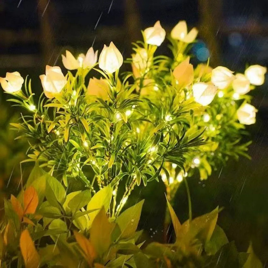 Solar Powered Gardenia Flower Lamp Decoration Waterproof Balcony Home Zpaxo