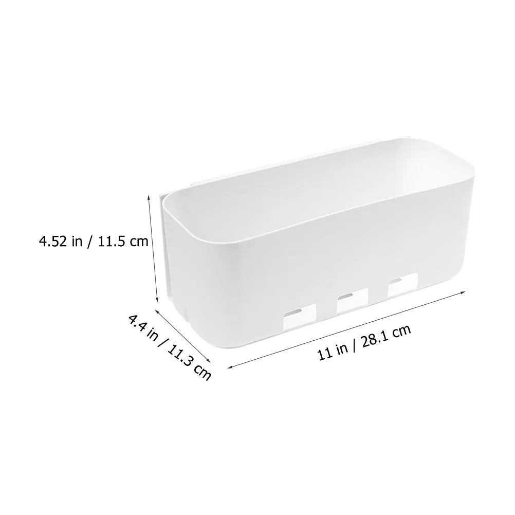 Compact Wall Mounted Storage Organizer No Drill Adhesive Hanging Bin