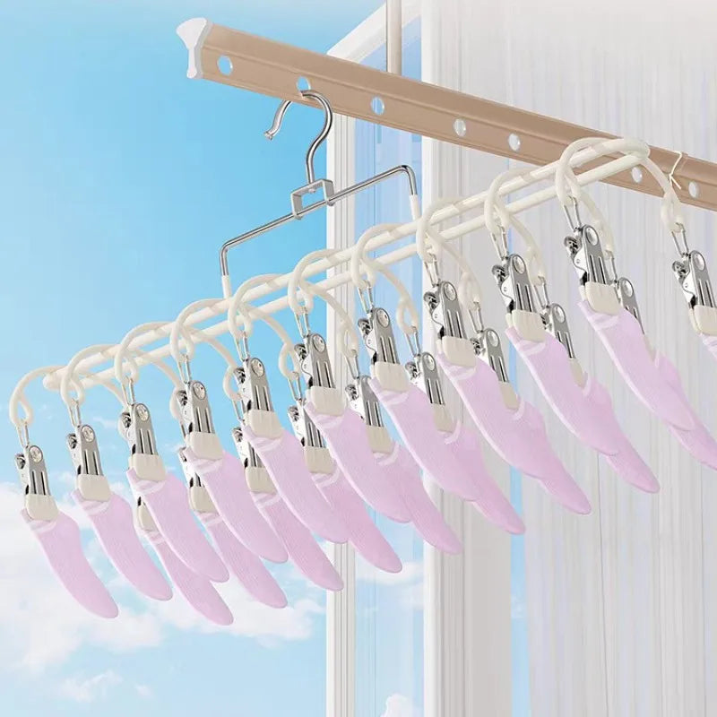 20-Clip Stainless Steel Laundry Hanger – Windproof Drying Rack