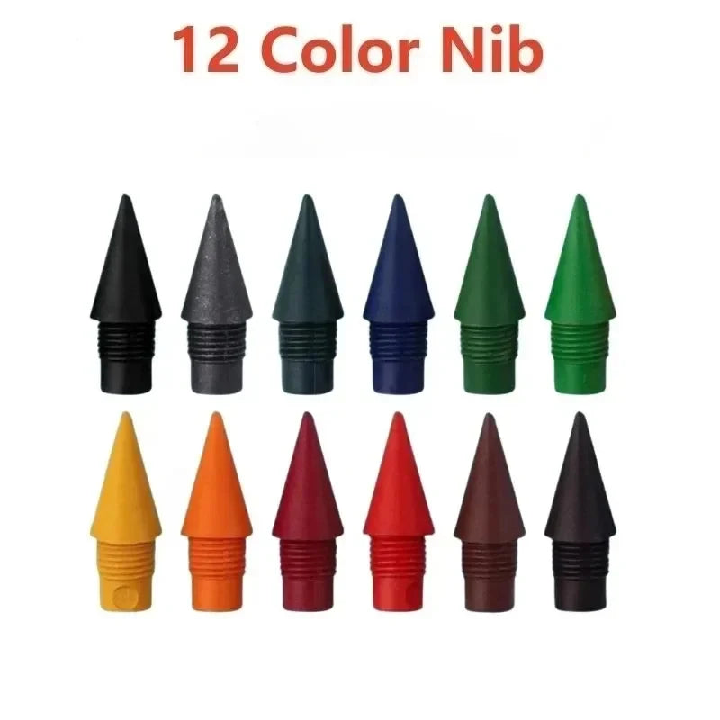12-Color Eternal Inkless Pencils – Kids Art Sketch & Writing Set