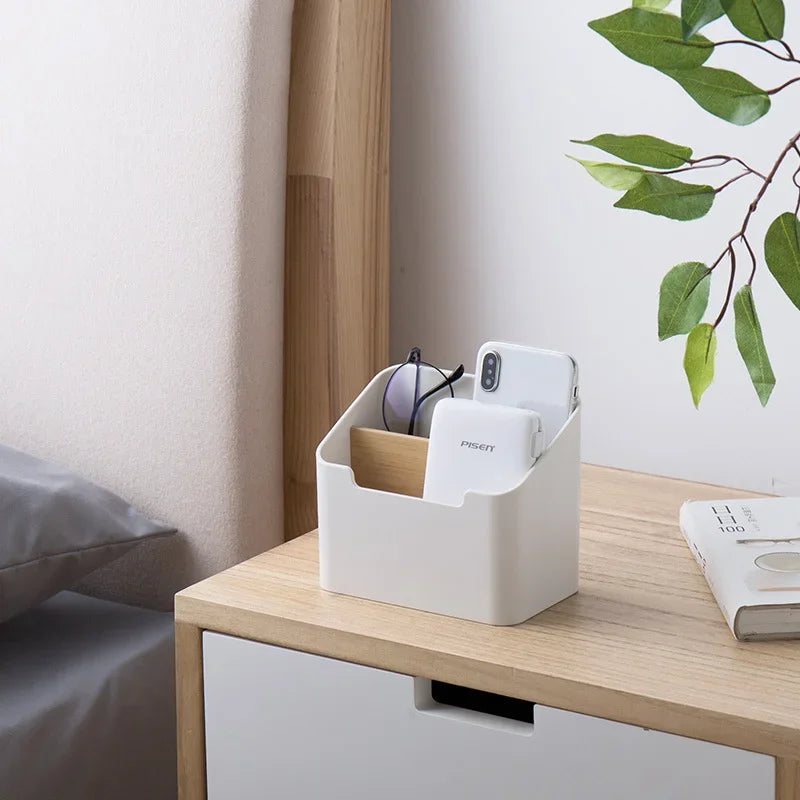 Plastic Desktop Storage Box for Remote Controls Tissues Cosmetics Office Supplies Living Room Organization Zpaxo