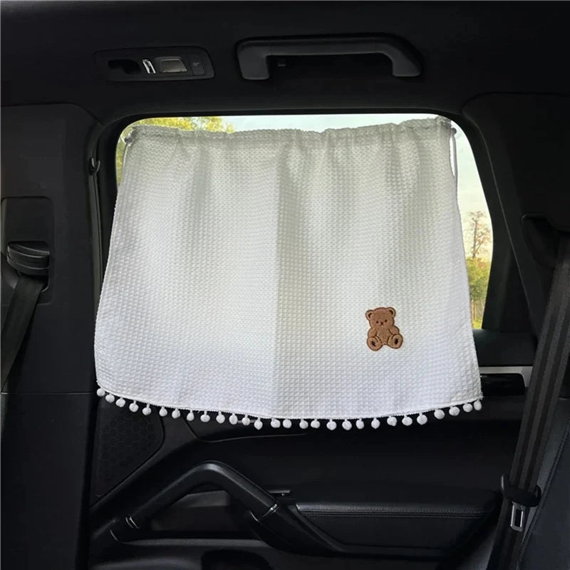 Universal Suction Cup Curtain Flower Car Window Sunshade Cover