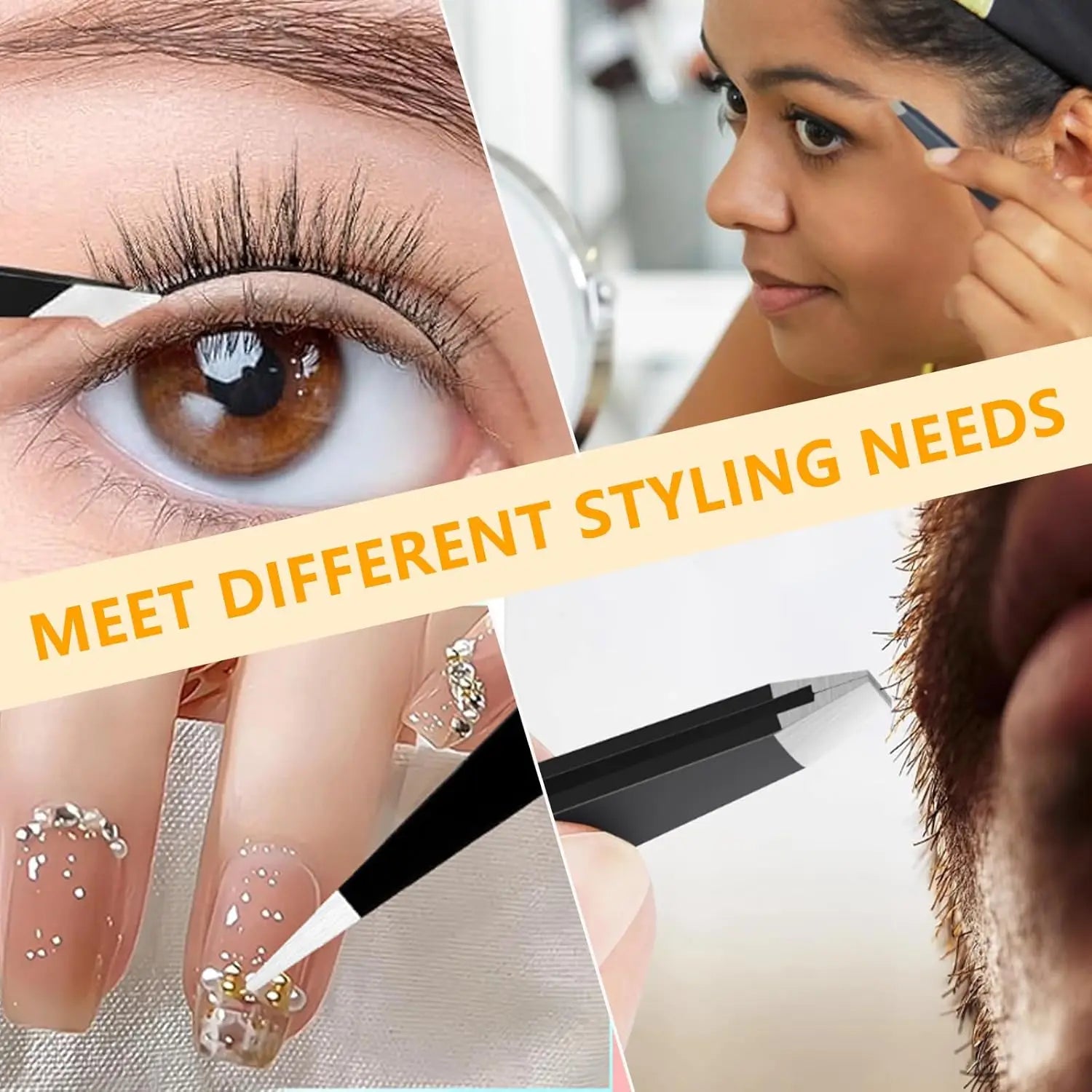 Stainless Steel Eyebrow Tweezer & Scissors Set | Brow Grooming