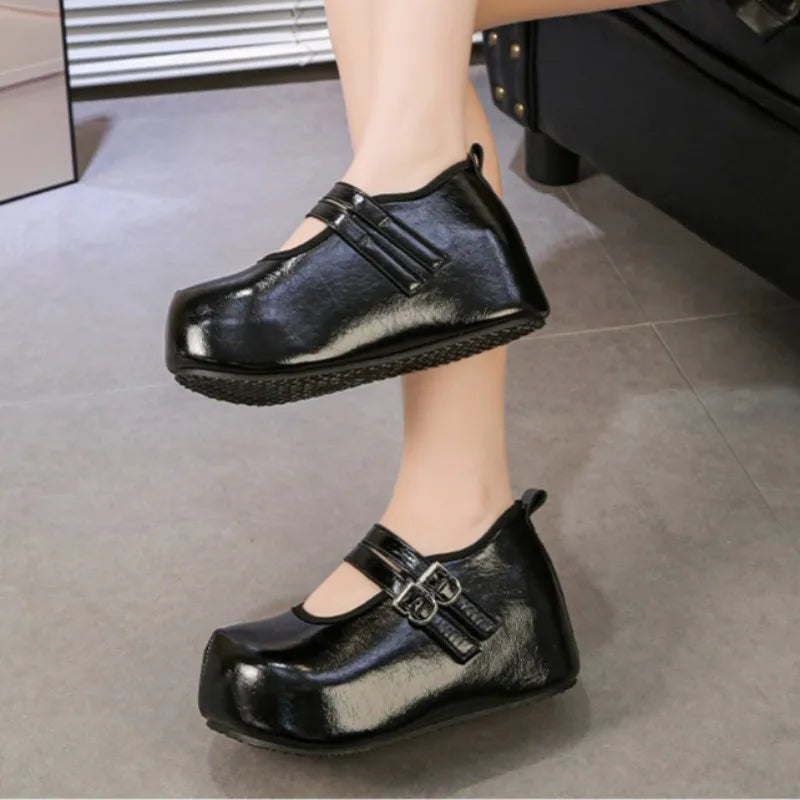 Women's Heels Single Shoes Fashion Hidden Heel Loafers Zpaxo