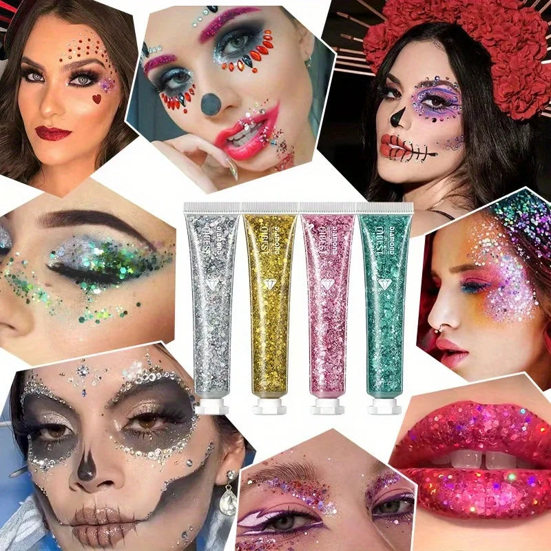 Halloween Shimmer Highlighter Powder High Gloss Illuminator Powder Professional Makeup For Face Lip Hair Body Zpaxo