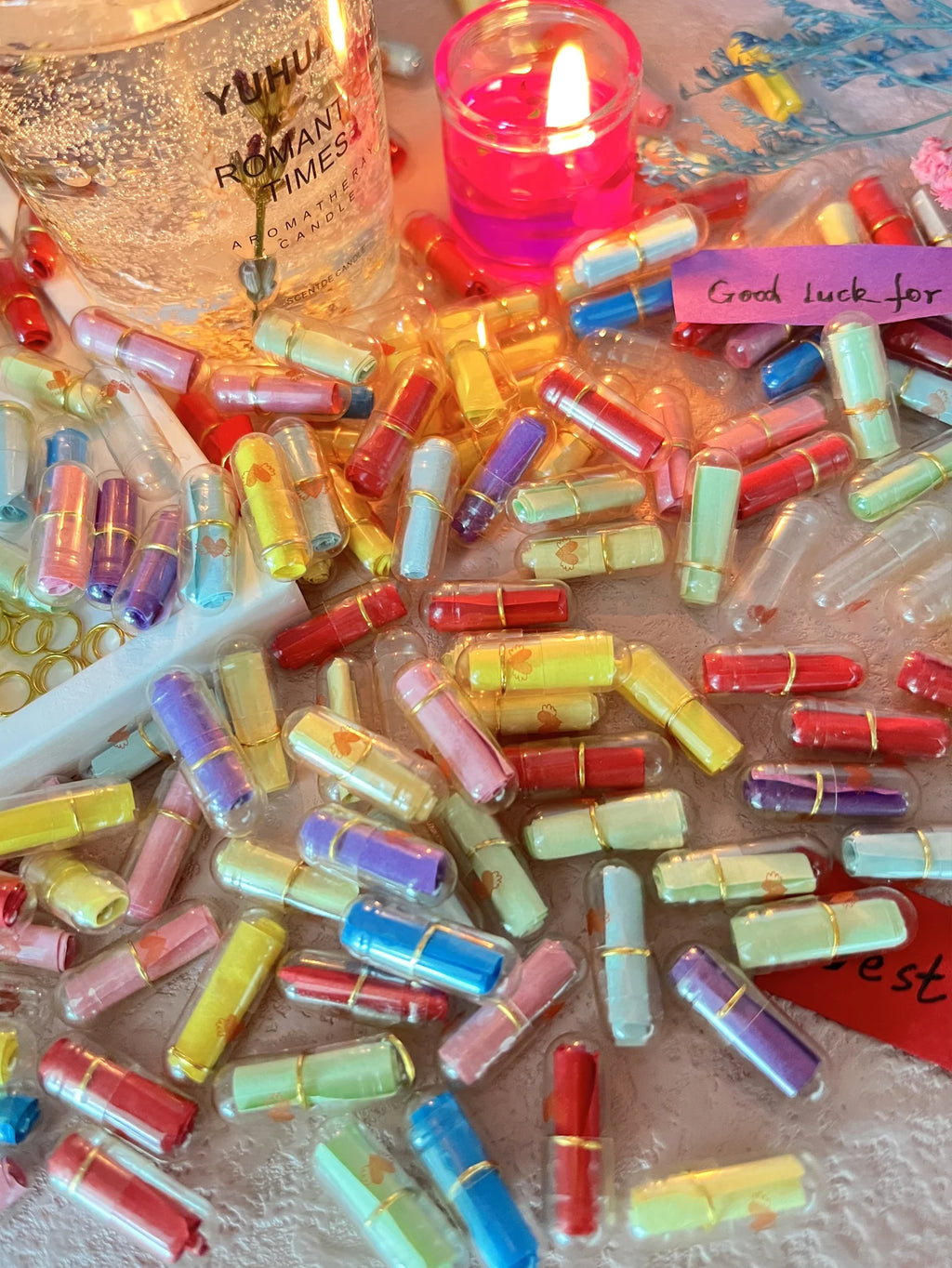 50pcs Message Capsule Love Pills – DIY Valentine's Notes & Wishes DIY Gift Capsules Zpaxo