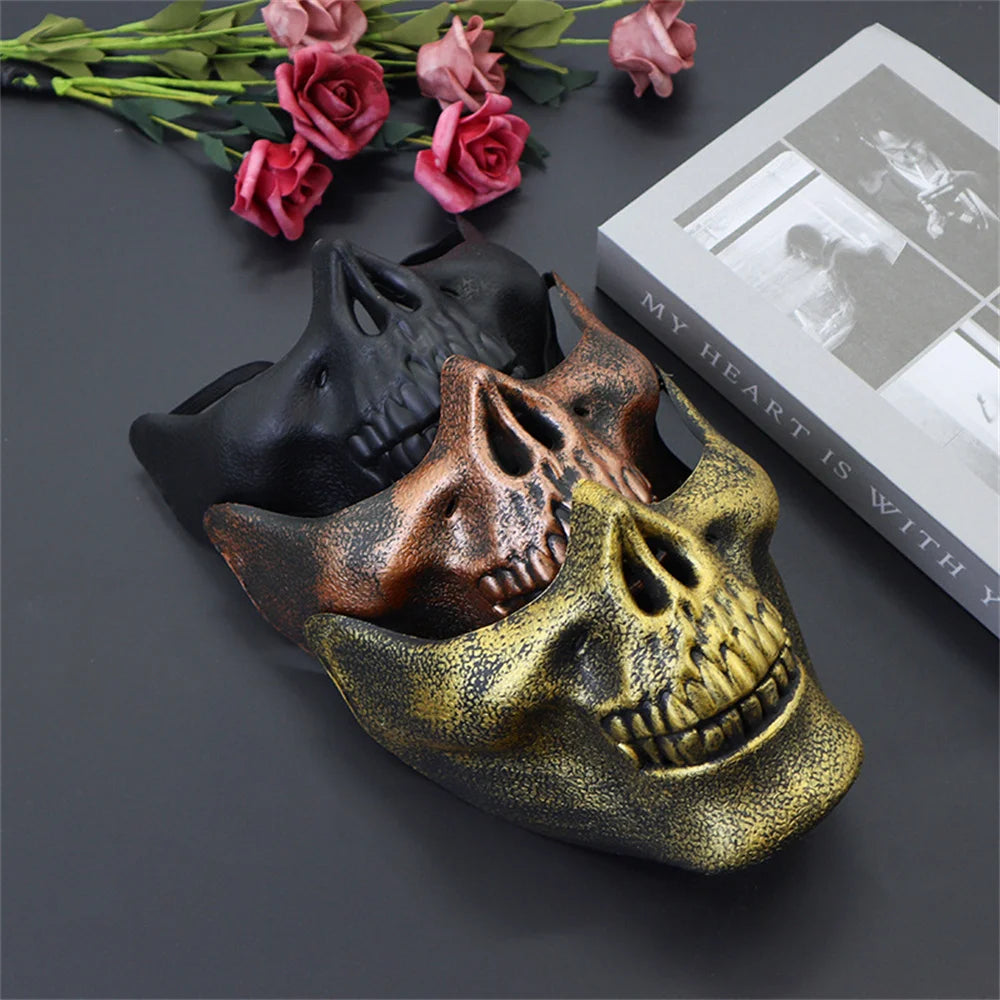 Skeleton Warrior Half Face Mask – Halloween Cosplay & Party Halloween Costume Mask Zpaxo