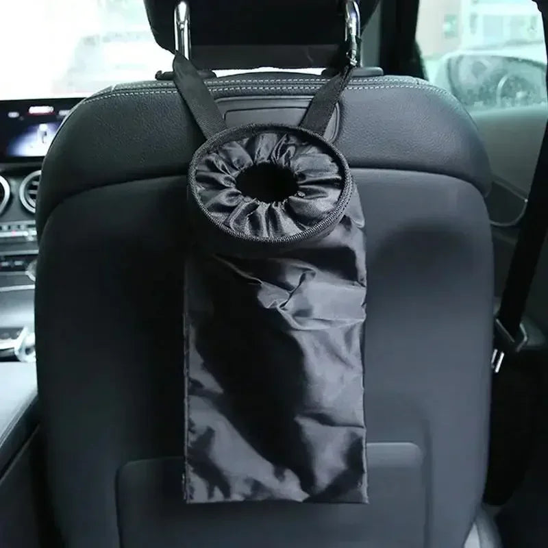 Car Seat Back Trash Bin – Hanging Oxford Cloth Garbage Bag Car Seat Organizer Zpaxo black