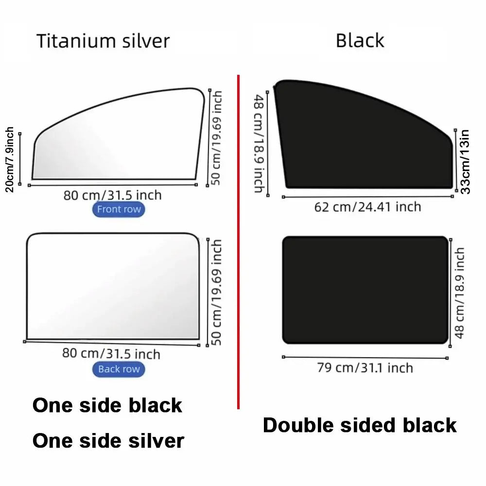 2 Magnetic Car Window Sun Shade 99 UV Blocking Heat Protection Covers Zpaxo