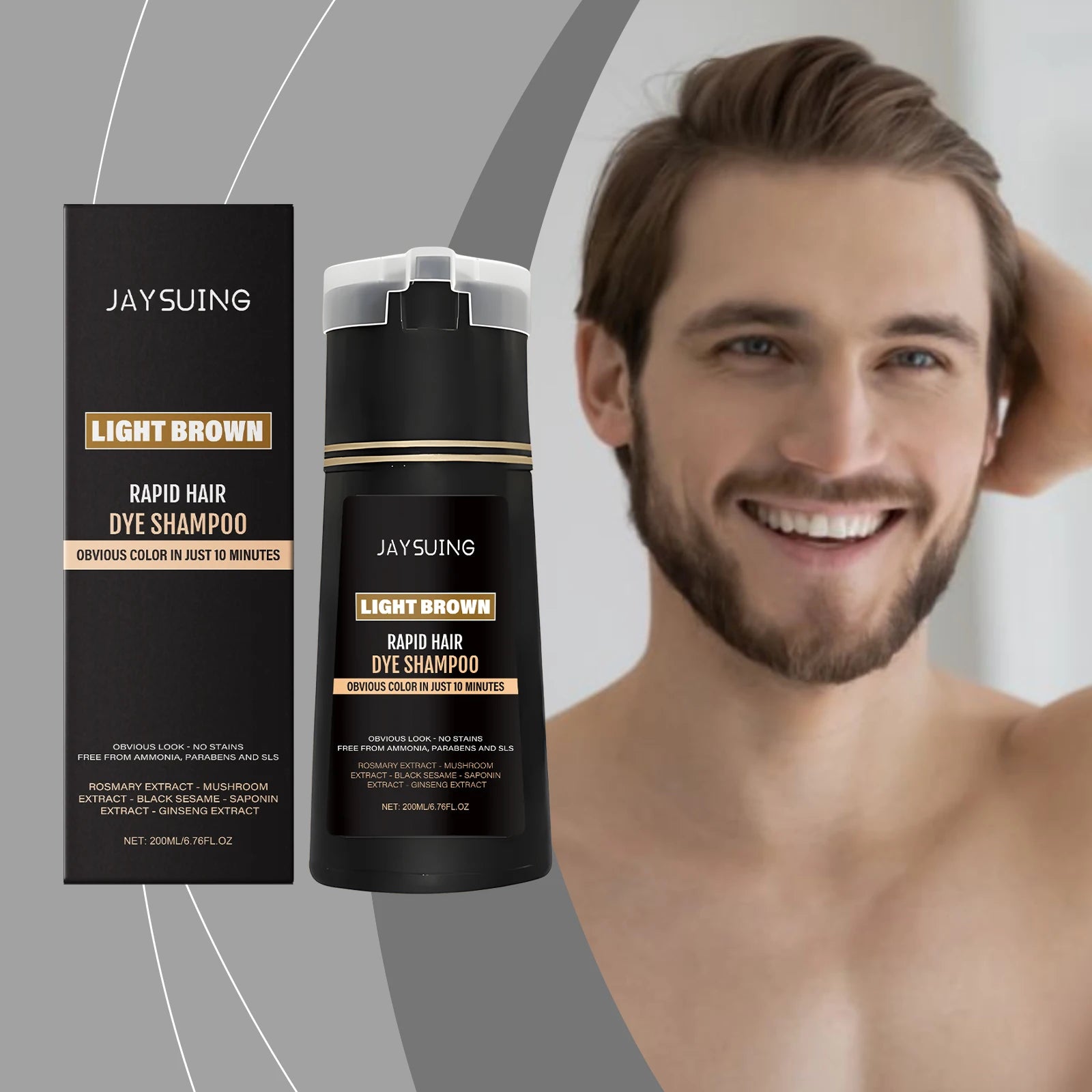 Jaysuing 3-in-1 Men Hair Dye Shampoo – Gray Hair Coverage Hair Dye Shampoo Zpaxo