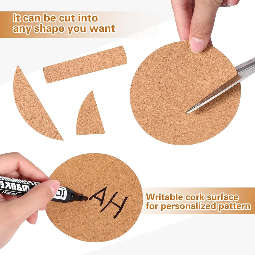10/20/50Pcs Self-Adhesive Cork Coaster Round Pad for DIY Diamond Art Painting Crafts Cork Mat Zpaxo