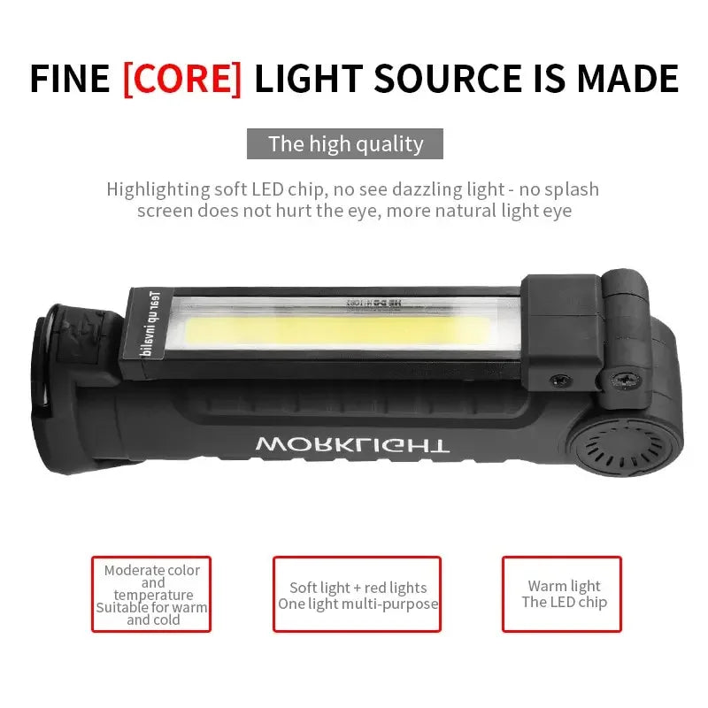 Folding LED Work Light – Magnetic Base USB Rechargeable Torch