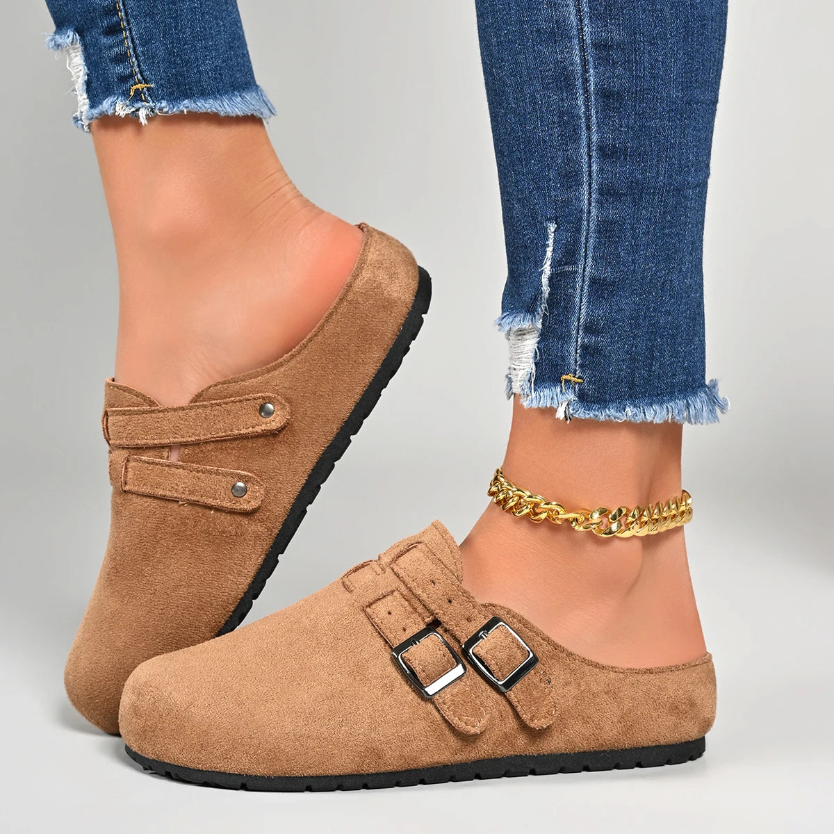 Women Slippers French Outdoor Fashion Sandals Thick Bottomed Slip-on Zpaxo camel 41