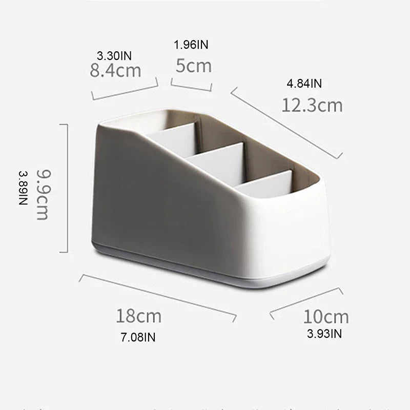 Remote Control Holder 4 Slot Desktop Storage Box Tv Remote Control Phone Trapezoidal Basket Stationery Organizer Case Home Hotel Zpaxo