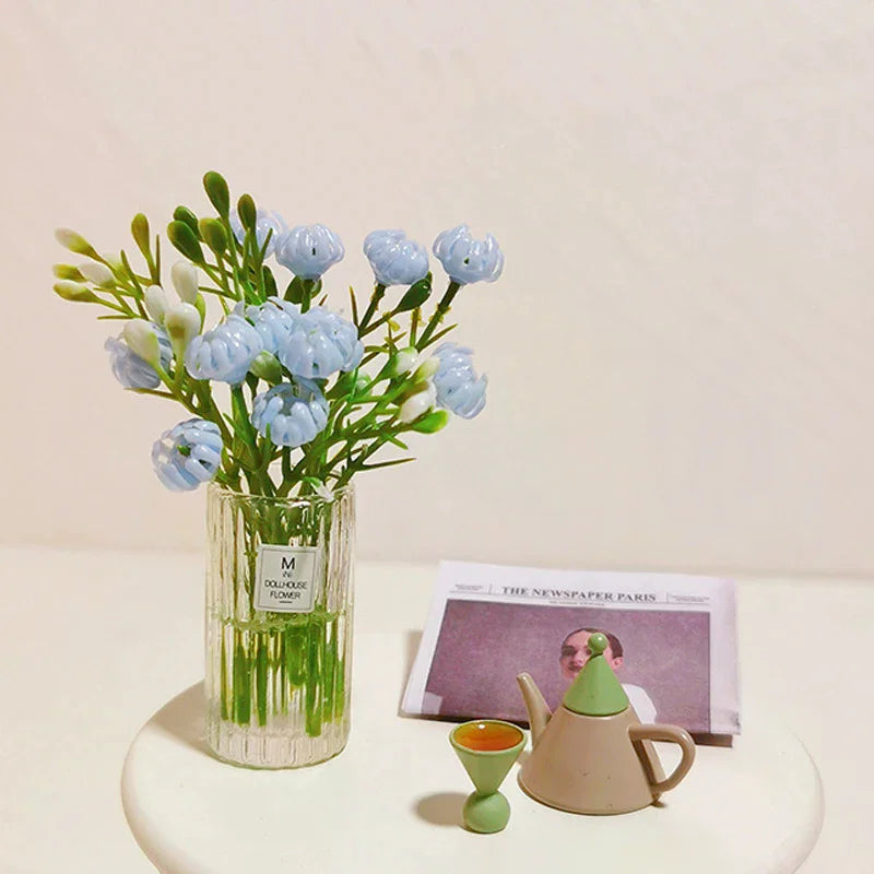 1 12 Miniature Dollhouse Potted Plant Flower Bouquet Greenery Bonsai Zpaxo
