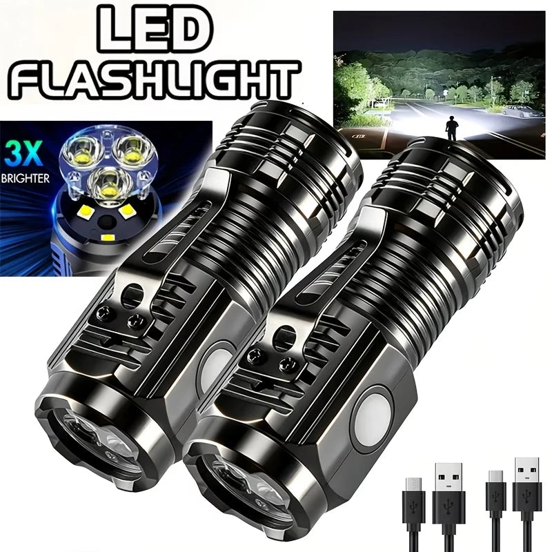 KDULIT Mini USB Rechargeable LED Flashlight – 5 Modes, Magnetic