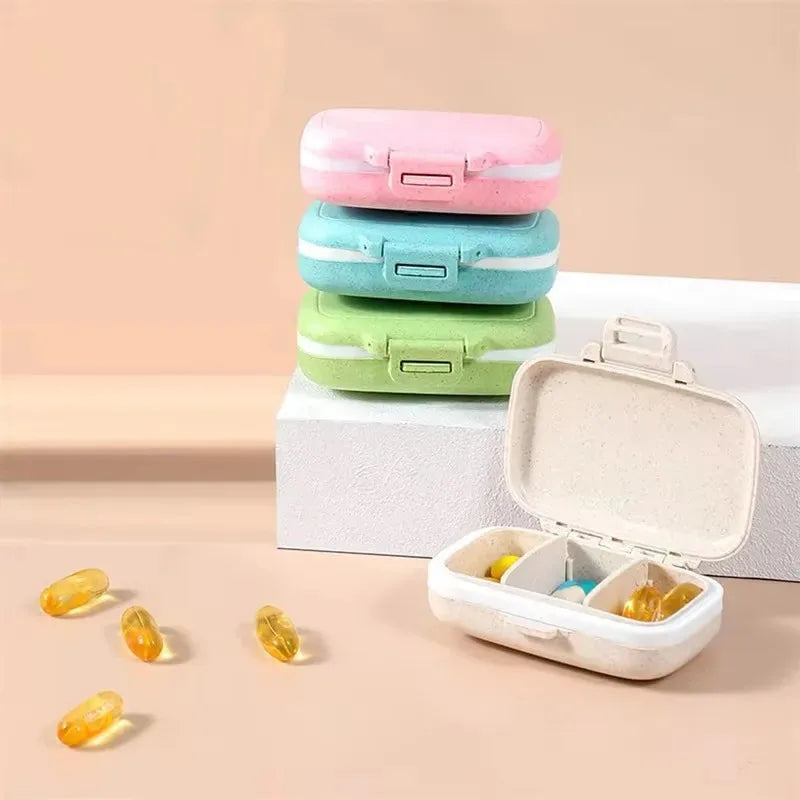 Mini 3-Grid Pill Organizer Case – Portable Weekly Pill Box